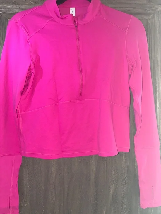 CRZ Yoga Pink Quarter Zip Athletic Top Size S 4/6 Cropped Activewear - Picture 3 of 4